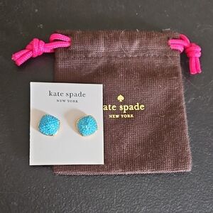 Kate Spade Turquoise Pebbled Square Stud Earrings